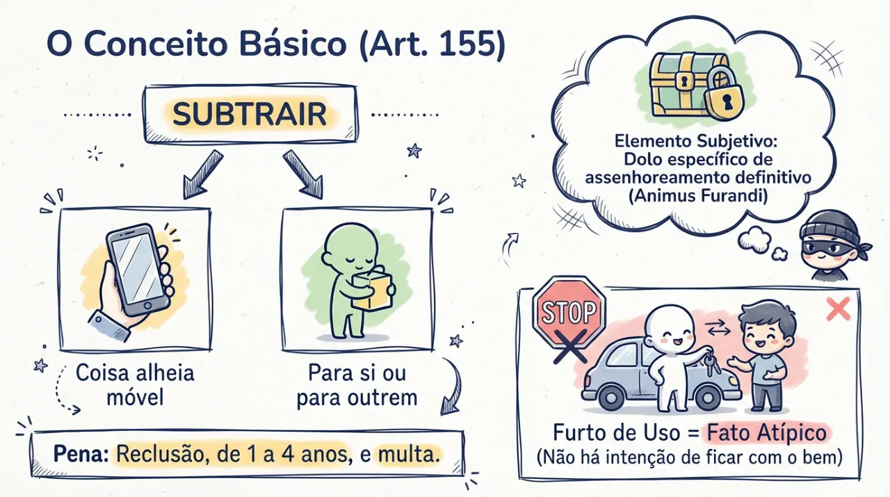 Mapa mental desenhado: Furto