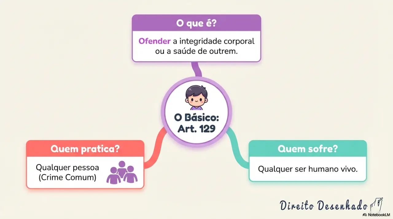 Mapa mental desenhado: Lesão Corporal