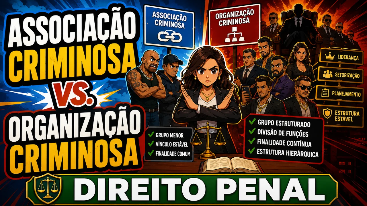 Resumo de Associação Criminosa Vs. Organização Criminosa Vs. Associação para o Tráfico