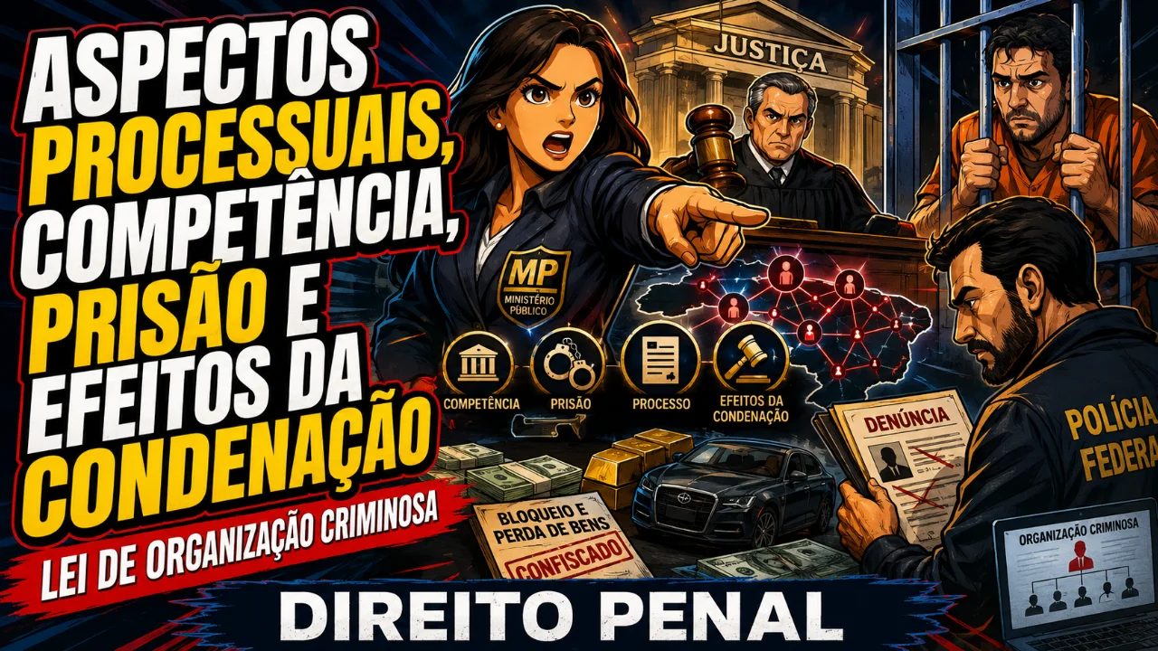 Resumo de Aspectos processuais, a competência, a prisão e os efeitos da condenação (Lei da Organização Criminosa) (Videoaula).mp4