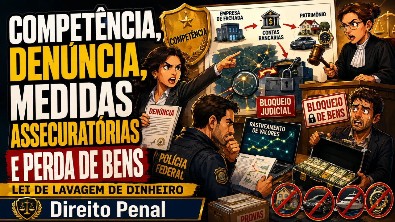 Resumo de Competência, denúncia, medidas assecuratórias e perda de bens (Lei de Lavagem de Dinheiro) (Videoaula).mp4