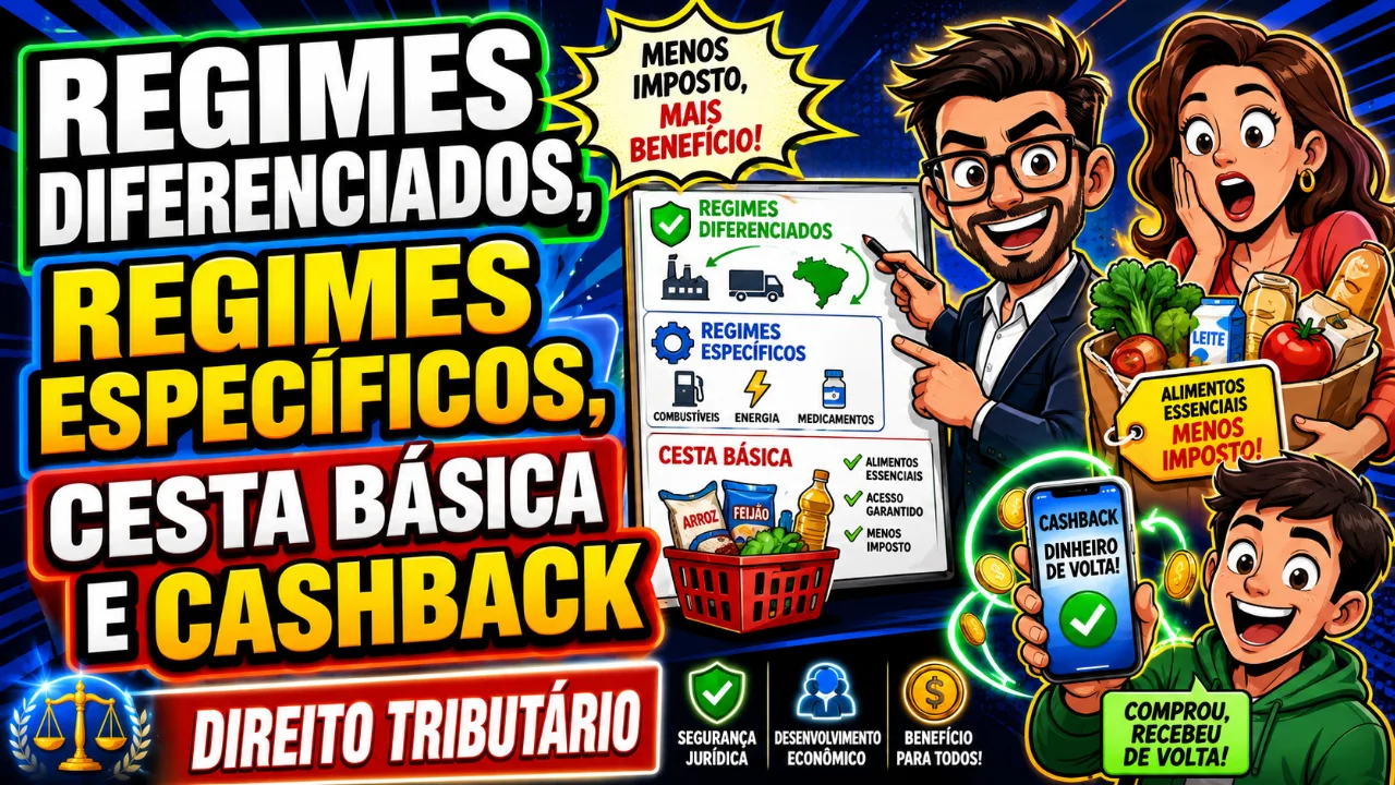 Resumo de Regimes Diferenciados, Regimes Específicos, Cashback e Cesta Básica