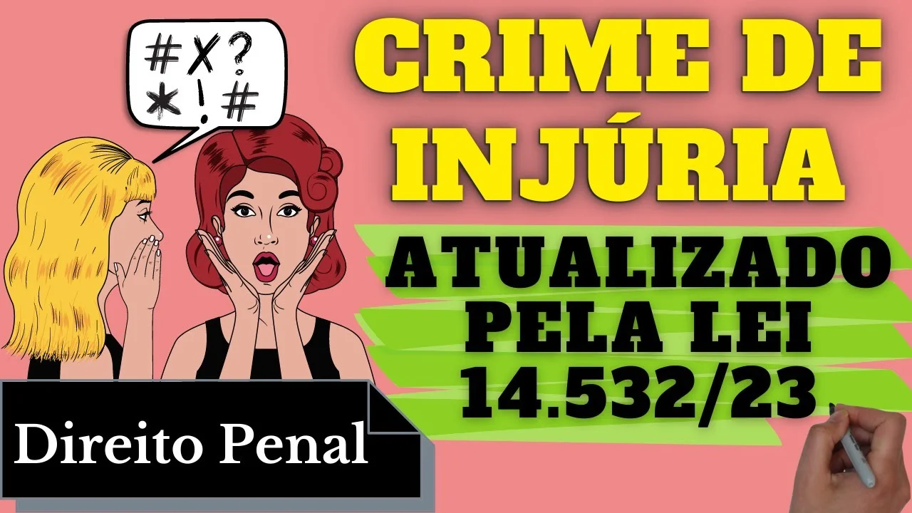 Videoaulas de Direito Penal: Crime de Injúria Atualizado pela lei 14 532⧸2023